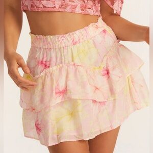 LoveShackFancy Abrielle Skirt in Light Berry Tea